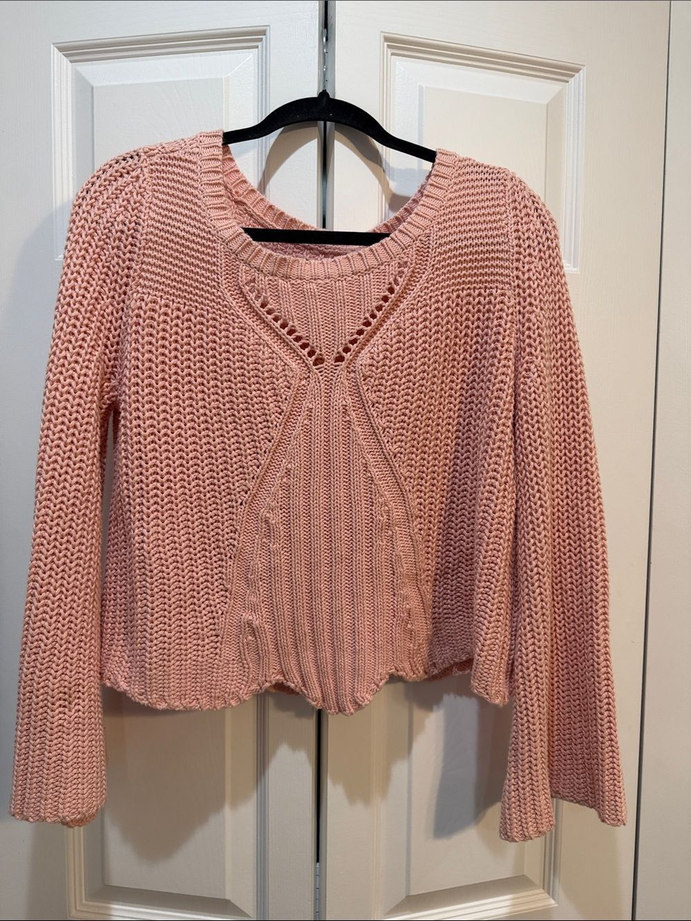 Aerie Women’s Pink Tulip Hem Sweater Size Medium 100% Cotton